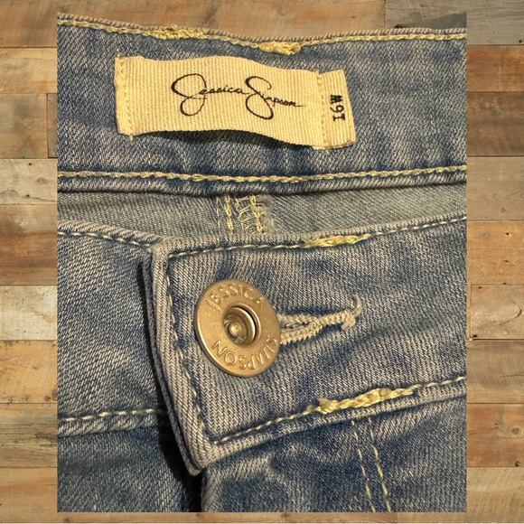 Jessica Simpson Wide Mom Jeans Light Wash Pants Forever Rolled Ankle Y2K Cute - Picture 6 of 6